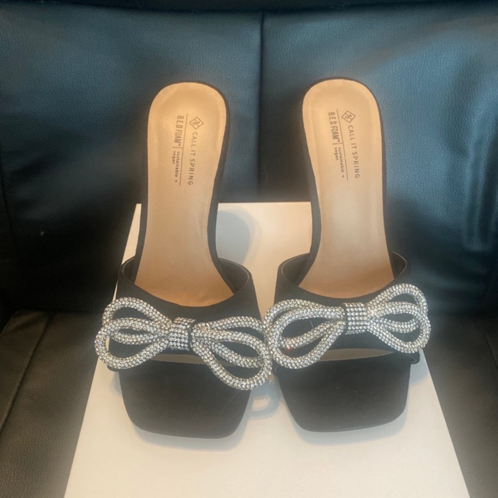 Black Strapless Heels - Size 6.5
